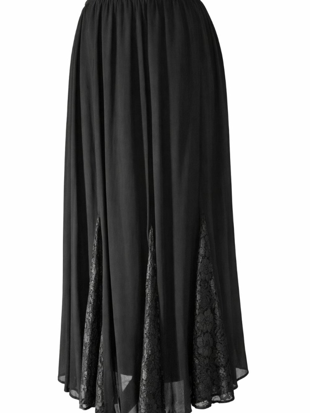 Large Scully Black Maxi Skirt with Lace Insets Western Boho NWOT